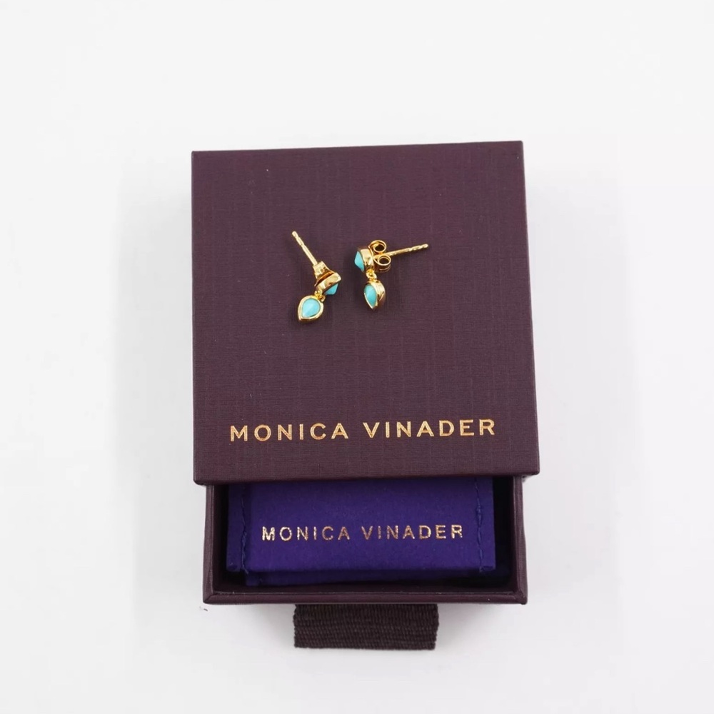 Monica Vinader double turquoise teardrops earings - Picture 2 of 7